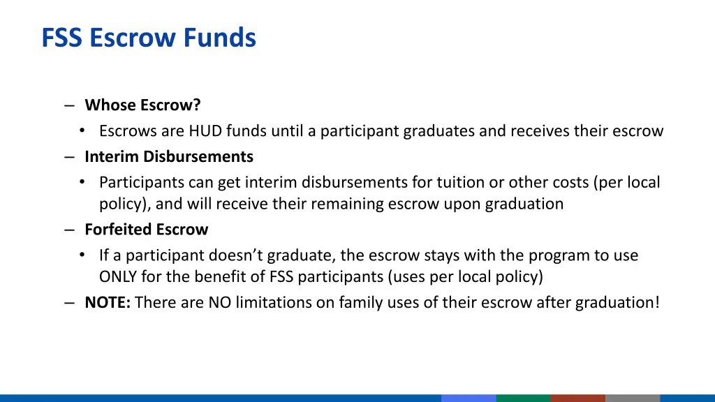 fss escrow funds