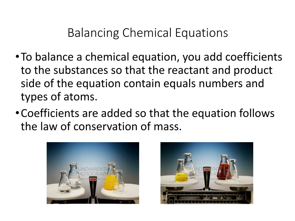 balancing chemical equations