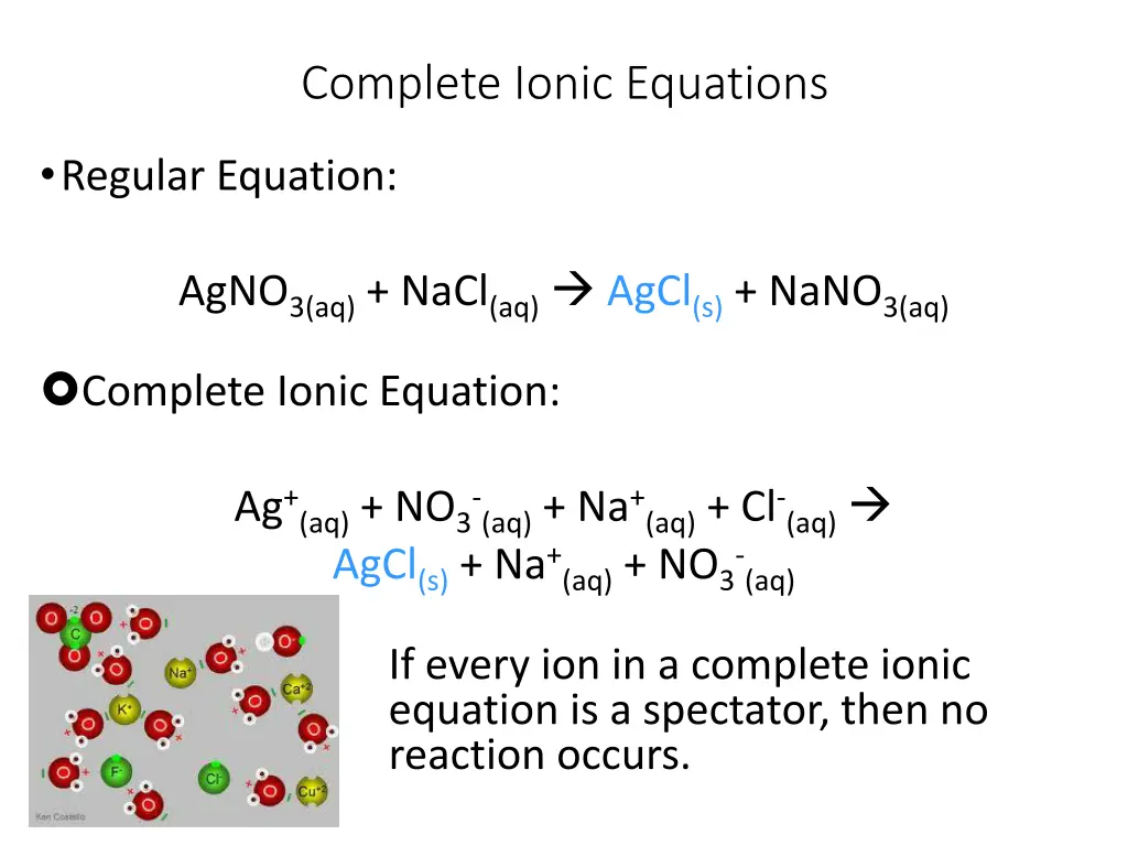 complete ionic equations