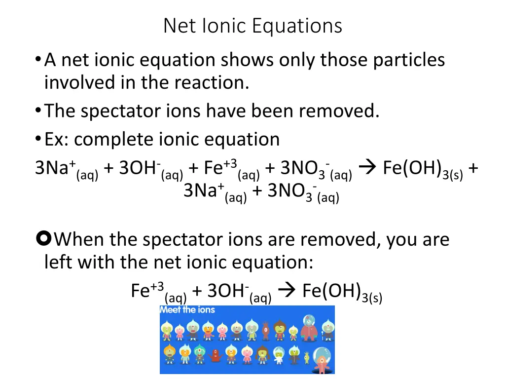 net ionic equations