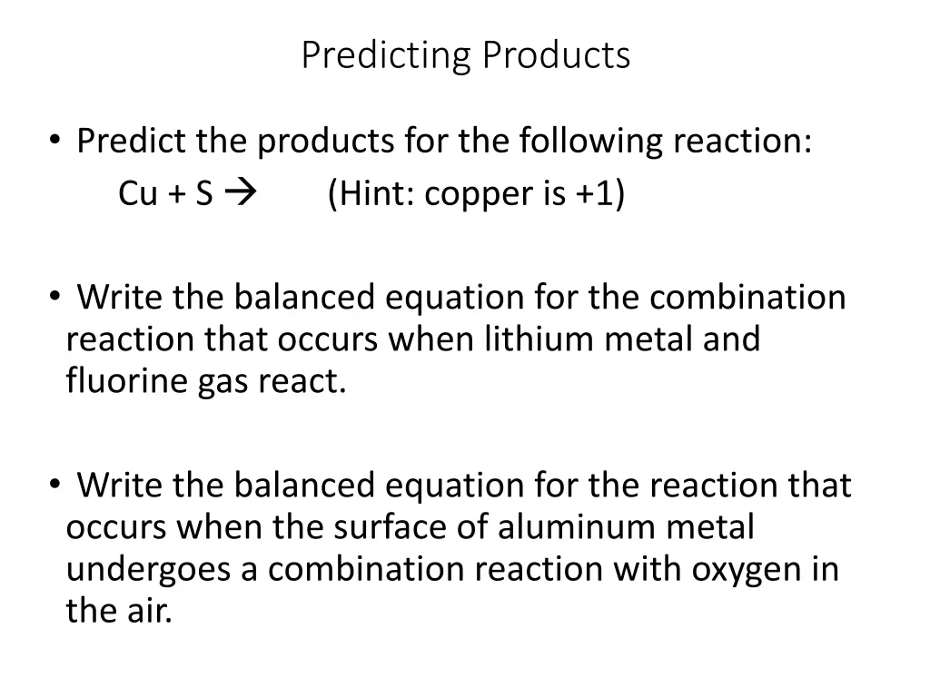 predicting products