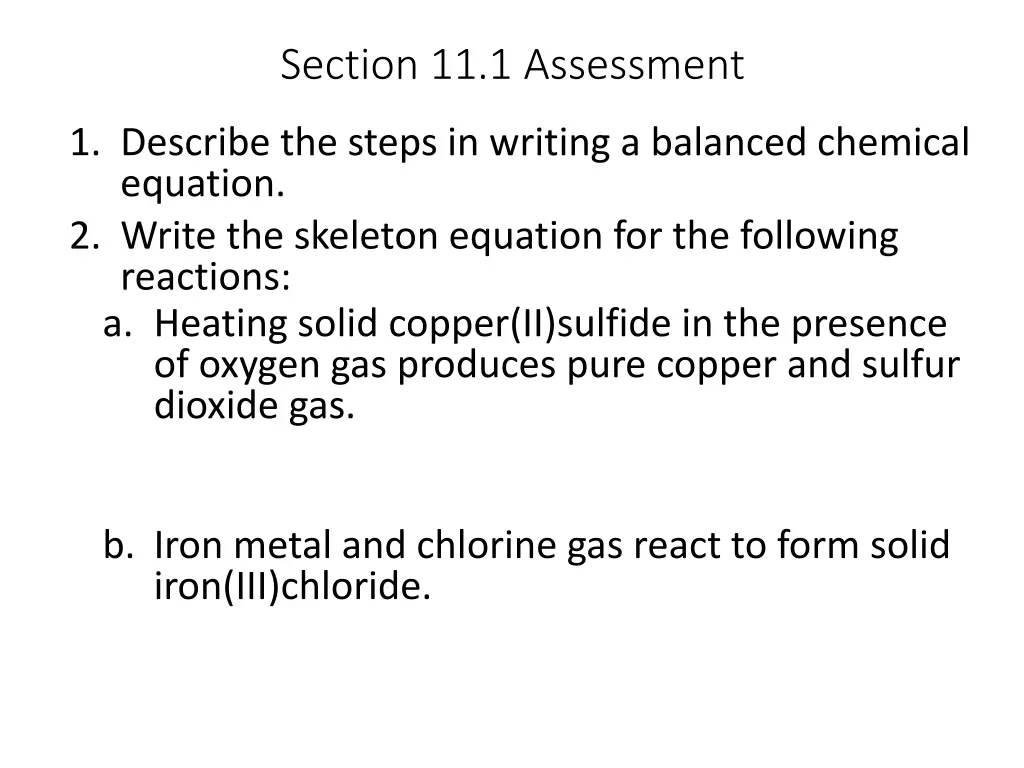 section 11 1 assessment