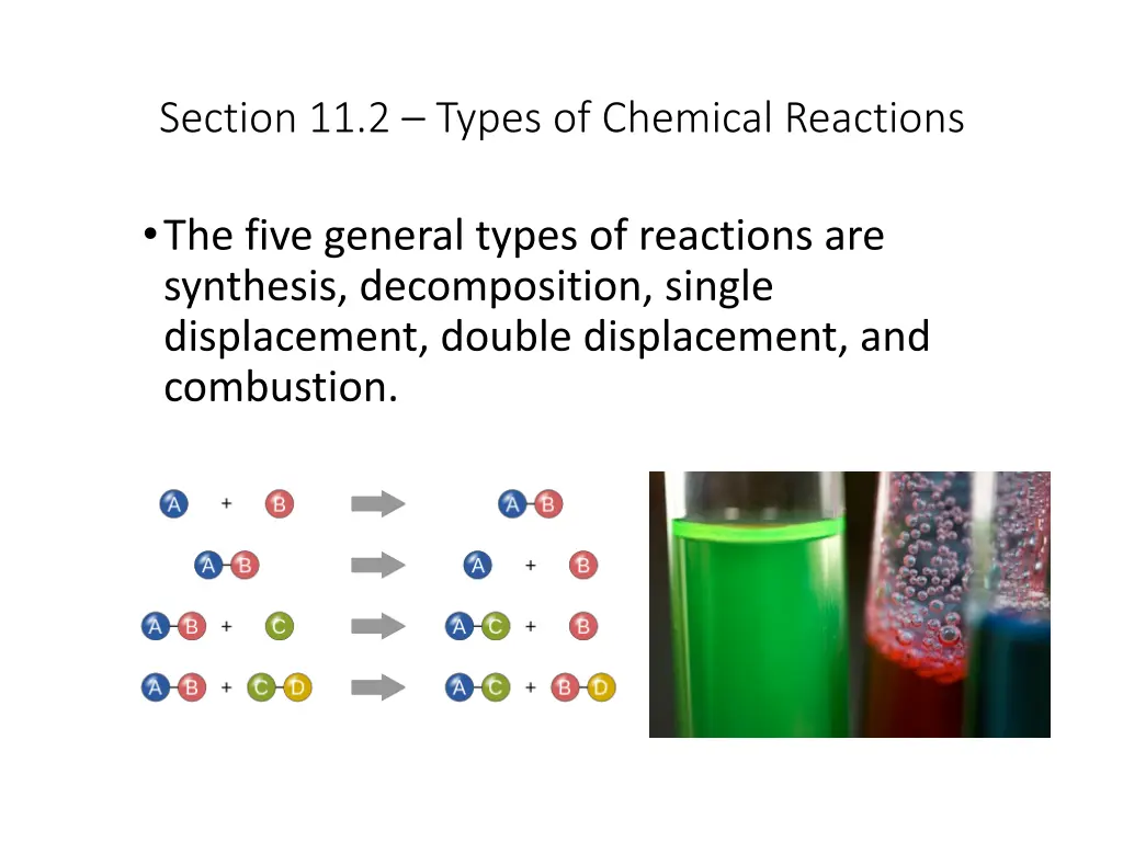 section 11 2 types of chemical reactions