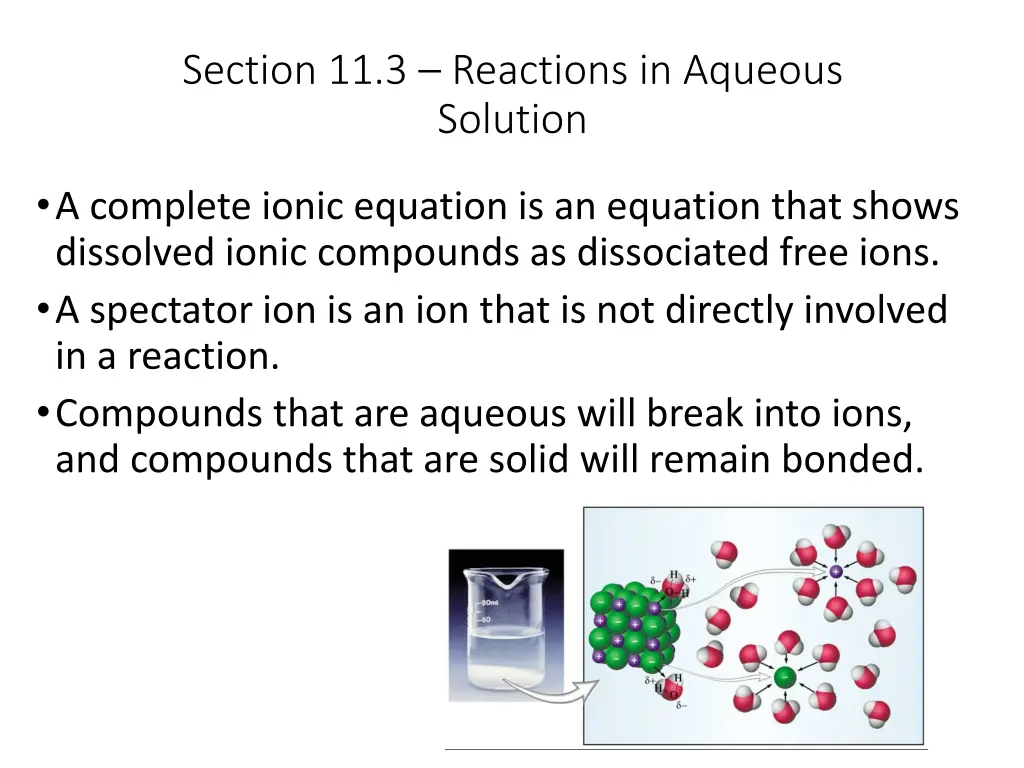 section 11 3 reactions in aqueous solution