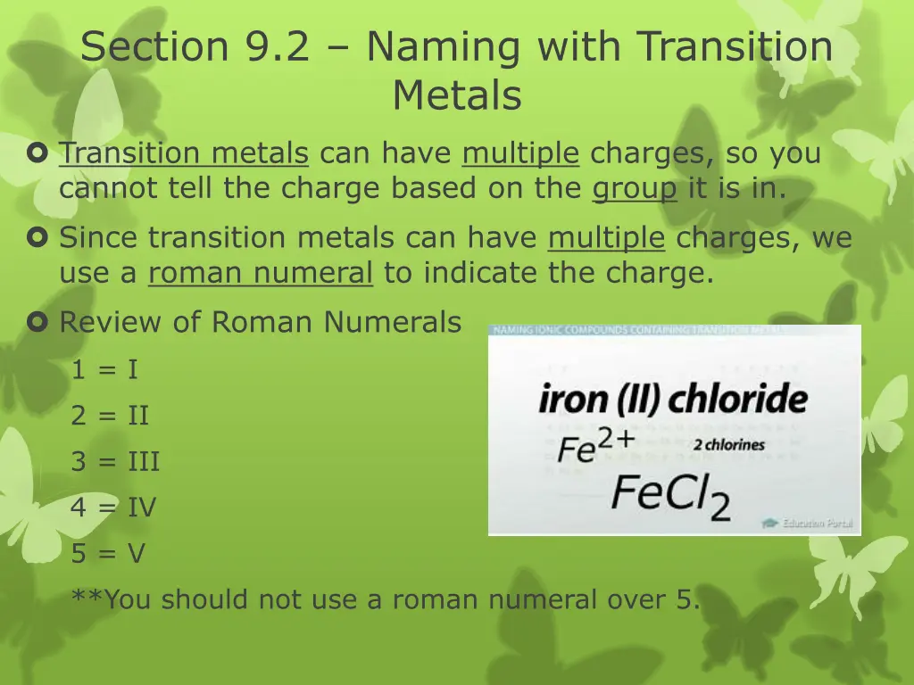 section 9 2 naming with transition metals