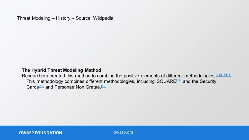 threat modeling history source wikipedia