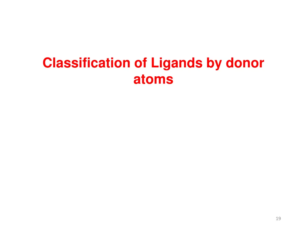 classification of ligands by donor atoms