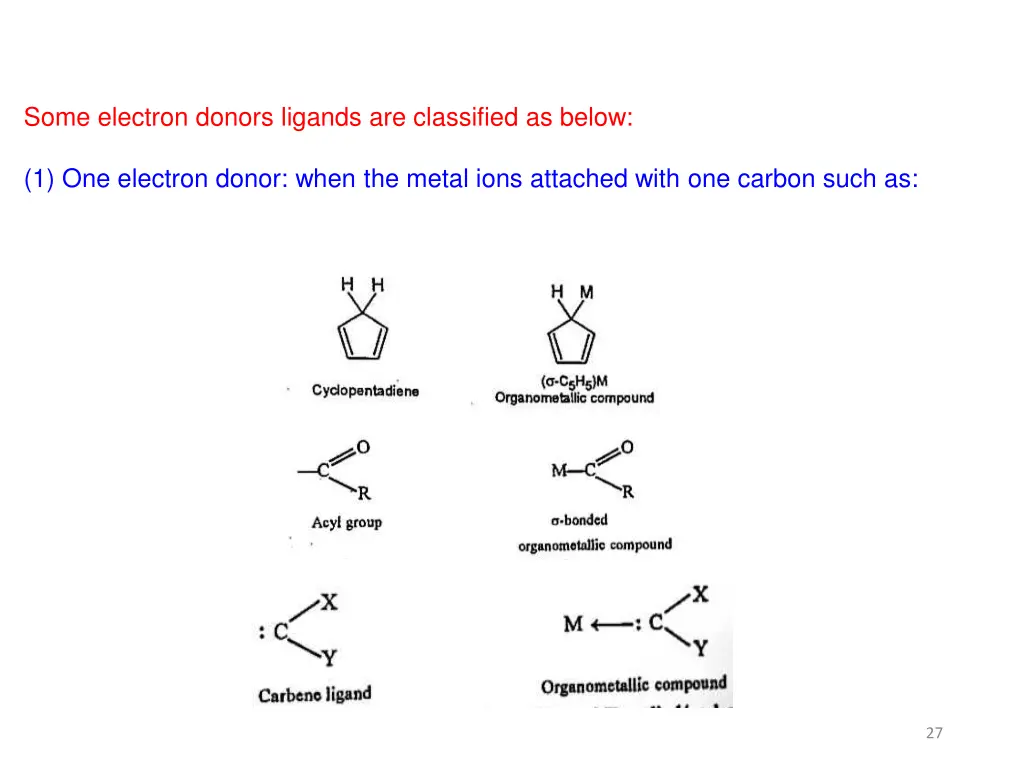 some electron donors ligands are classified