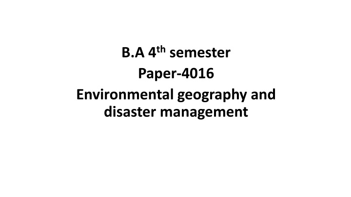 b a 4 th semester paper 4016 environmental