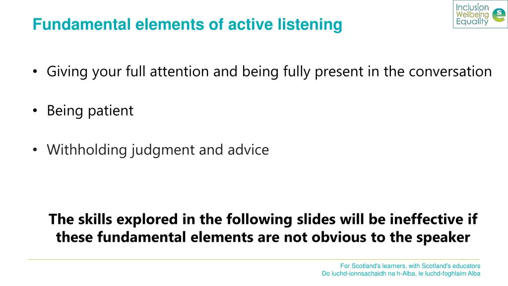 fundamental elements of active listening