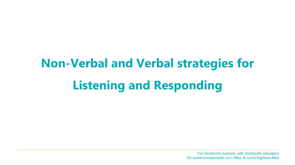 non verbal and verbal strategies for listening