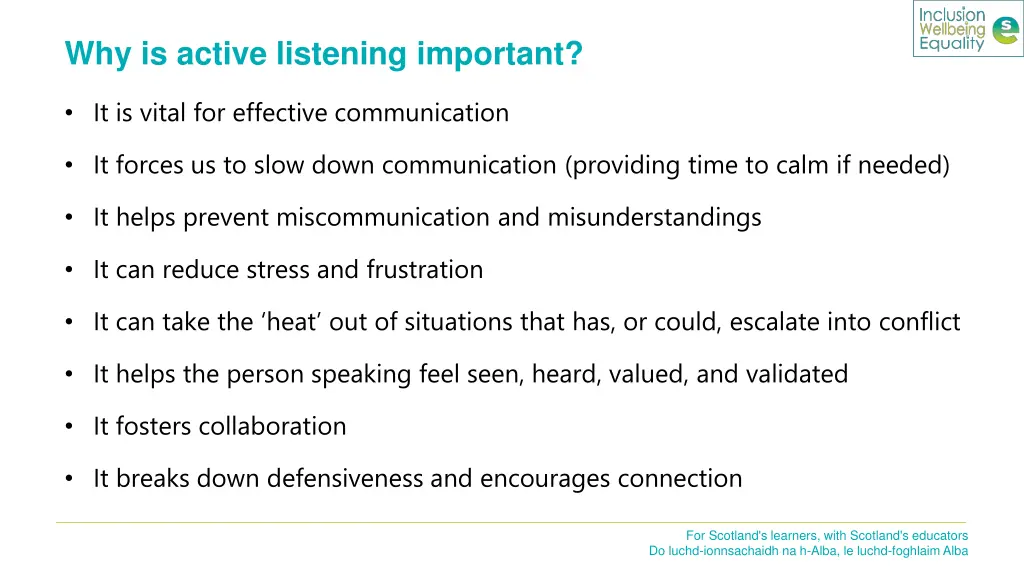 why is active listening important