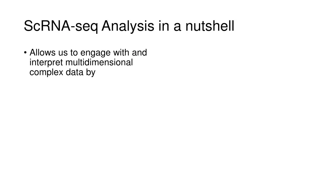 scrna seq analysis in a nutshell