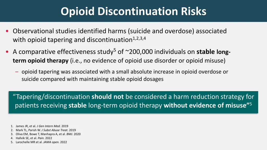 opioid discontinuation risks