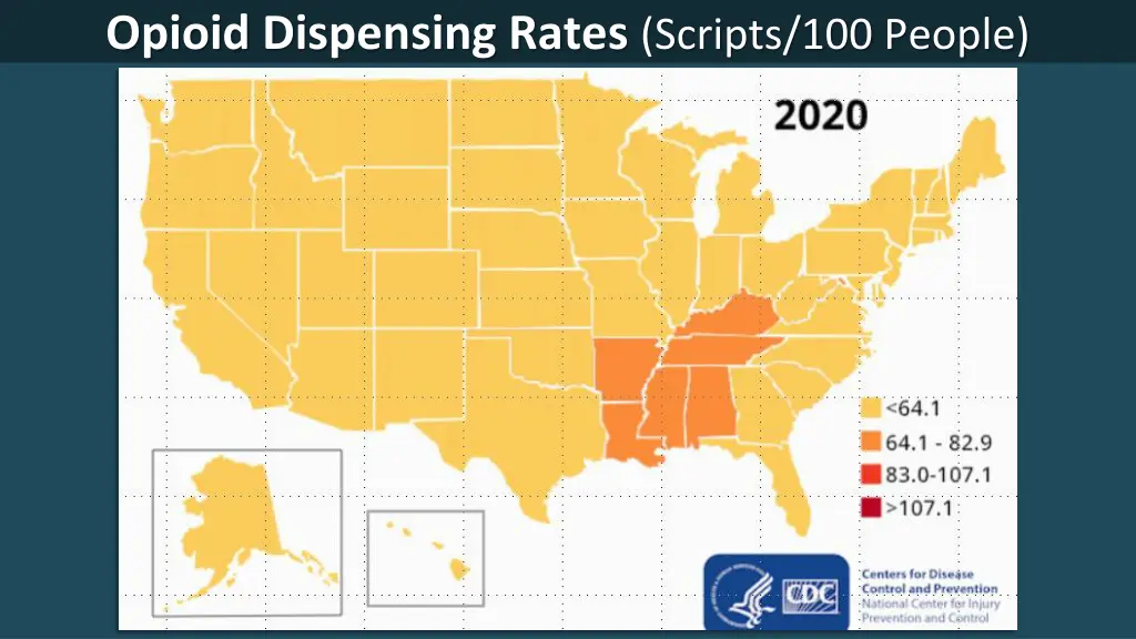 opioid dispensing rates scripts 100 people 1