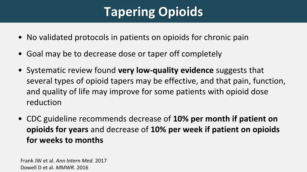 tapering opioids