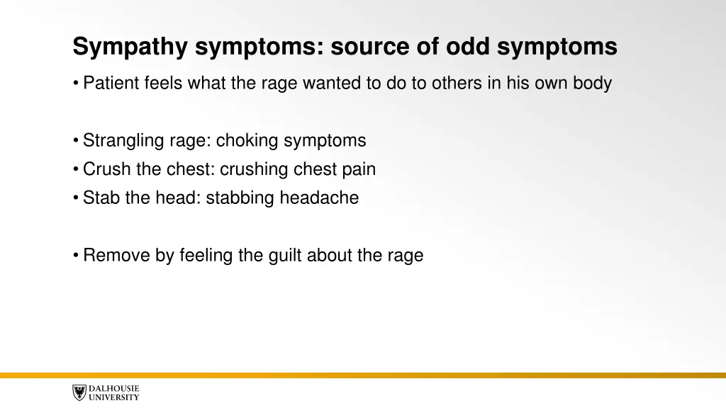 sympathy symptoms source of odd symptoms