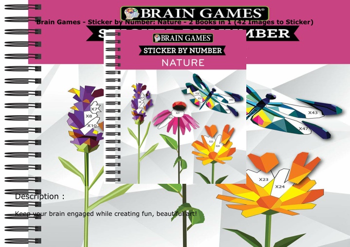 brain games sticker by number nature 2 books