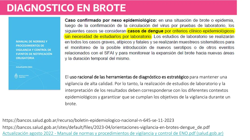 diagnostico en brote