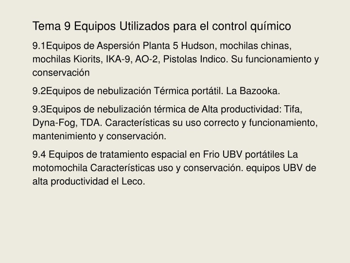 tema 9 equipos utilizados para el control qu mico