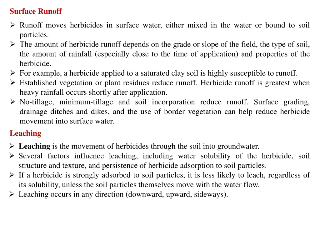 surface runoff