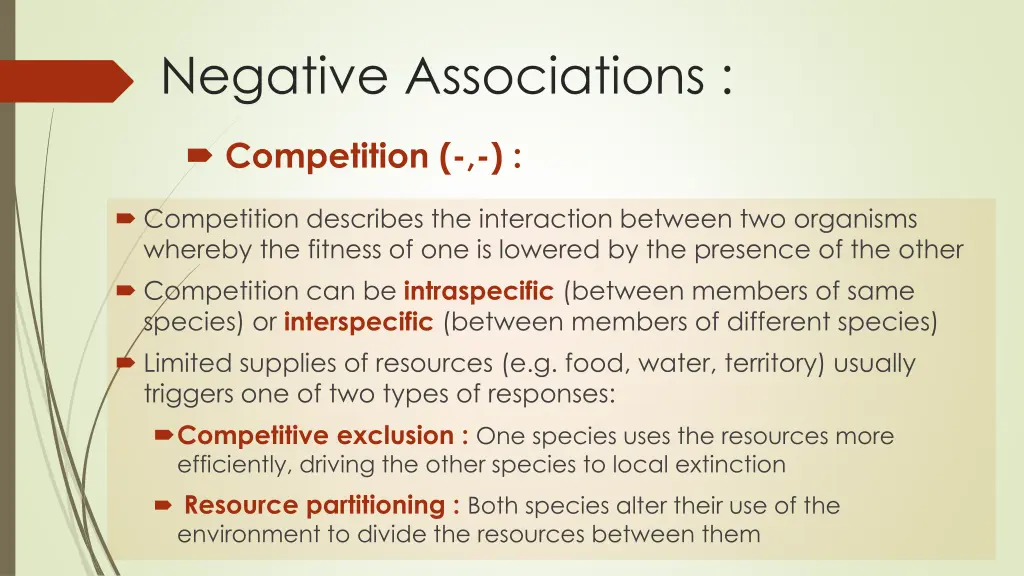 negative associations