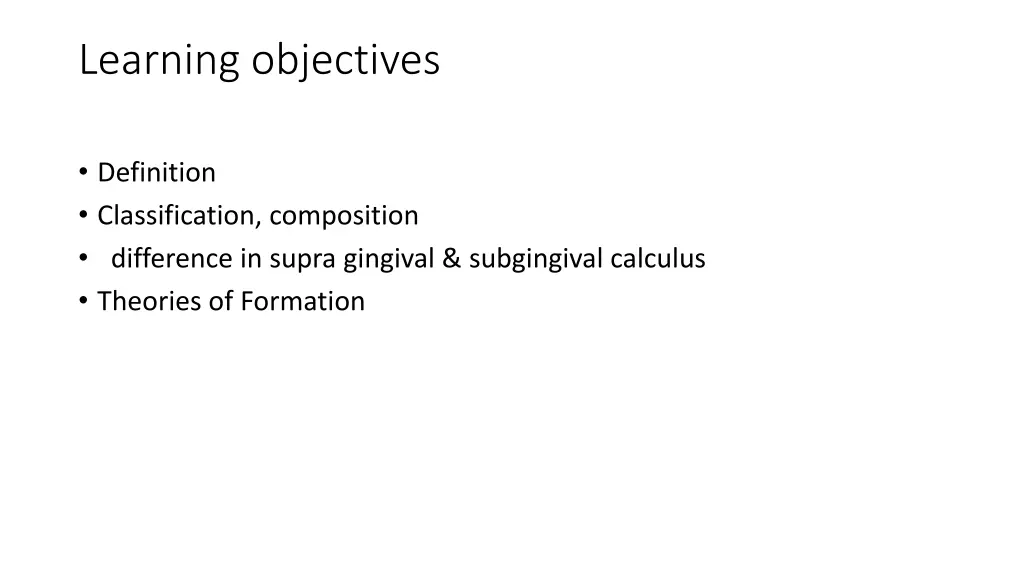 learning objectives