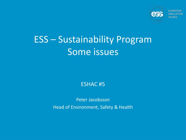 ess sustainability program some issues