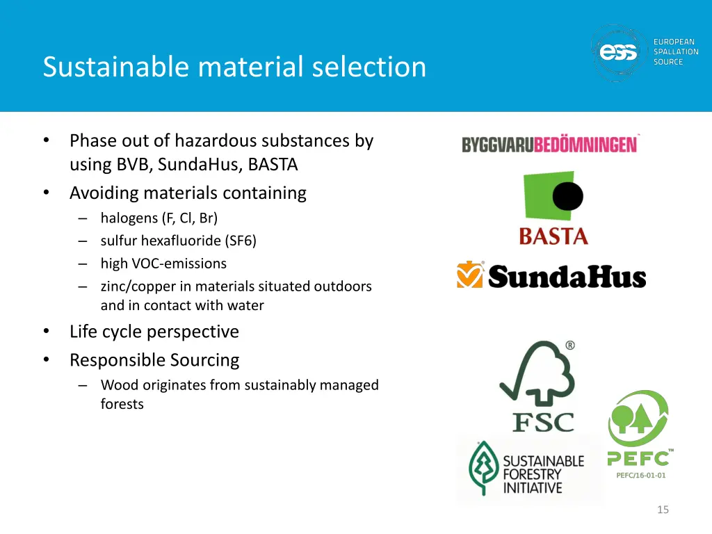 sustainable material selection