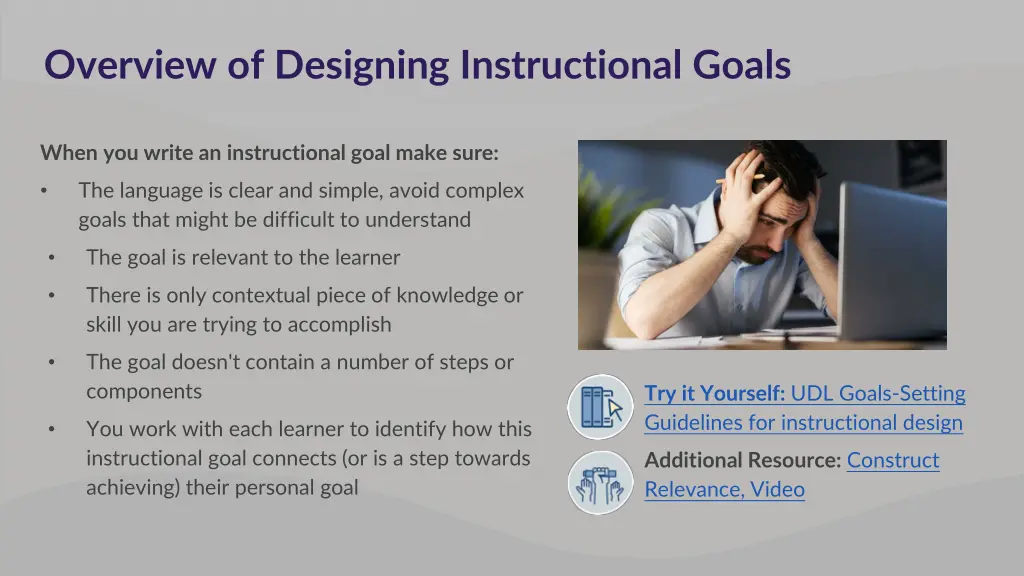 overview of designing instructional goals