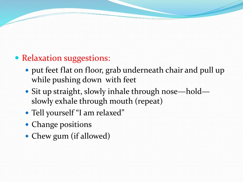 relaxation suggestions