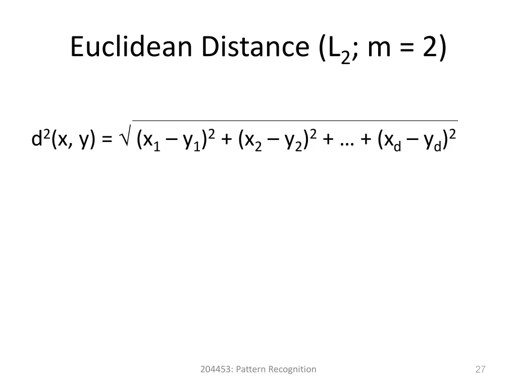 euclidean distance l 2 m 2