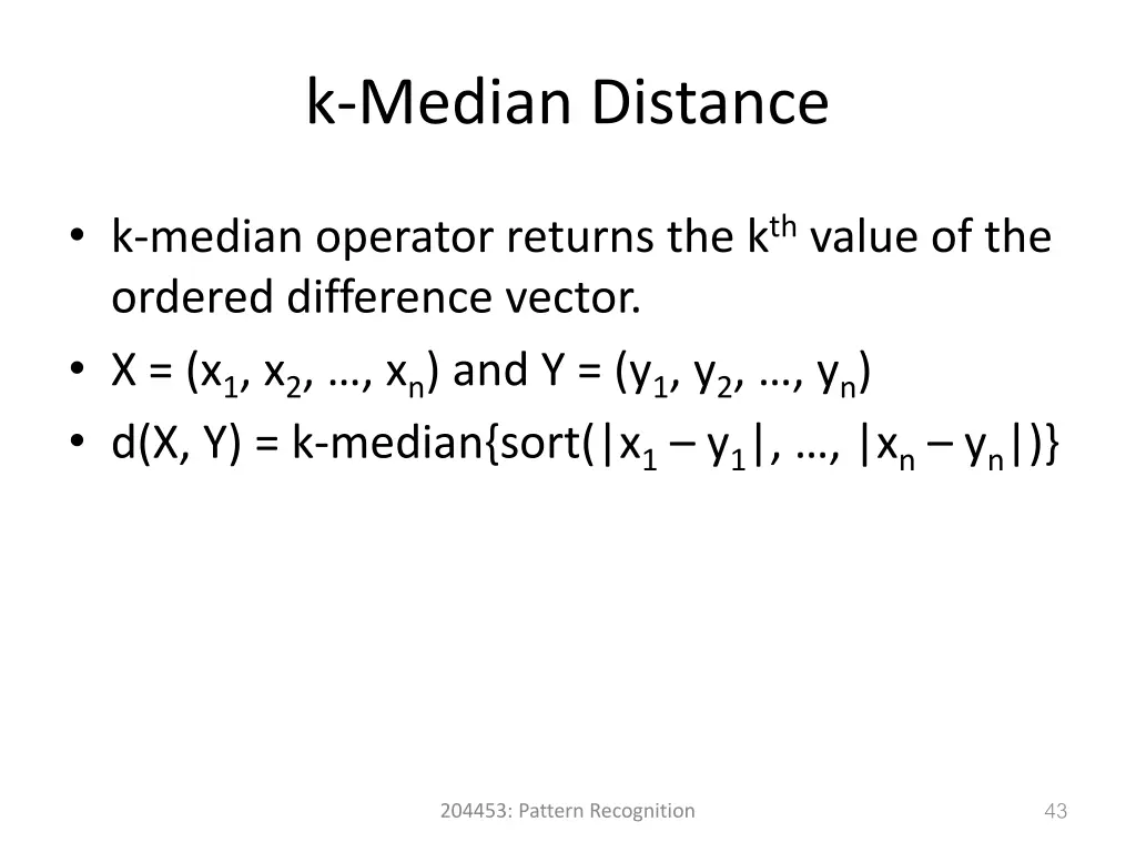 k median distance