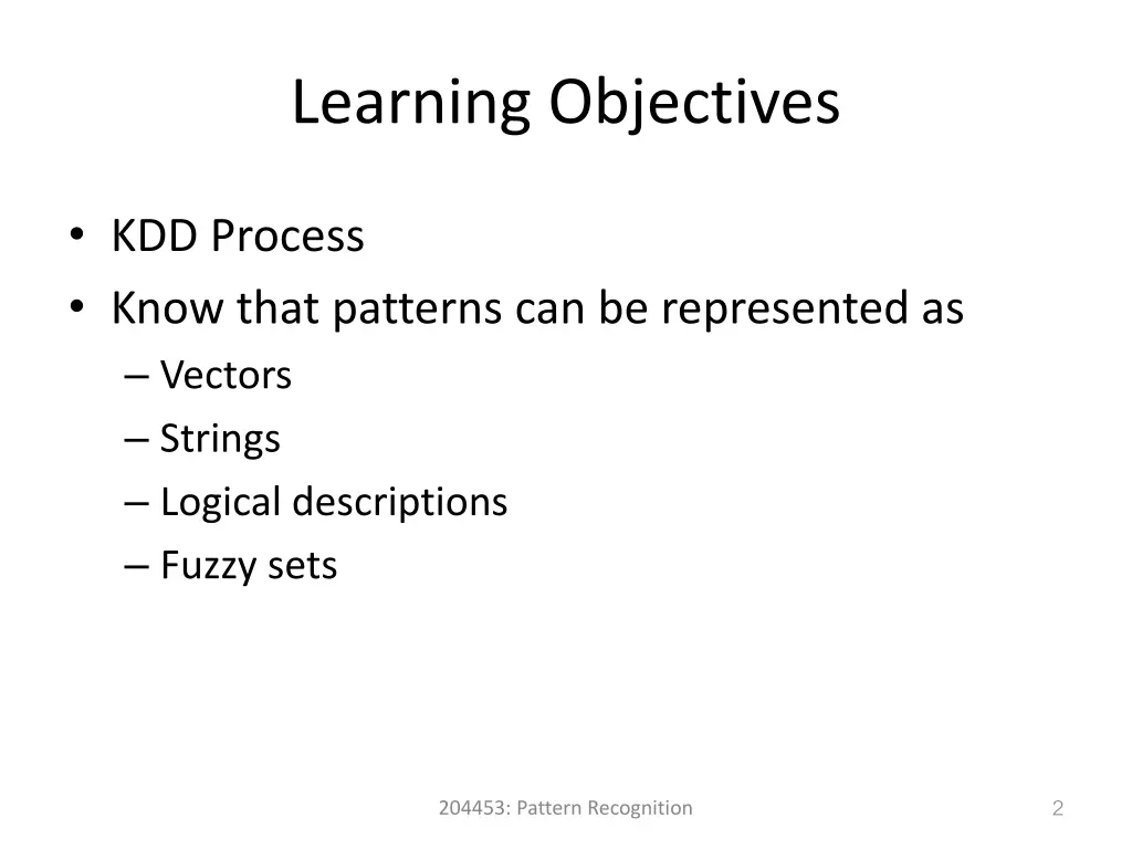 learning objectives