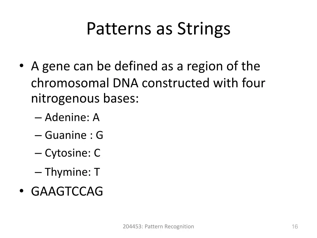 patterns as strings