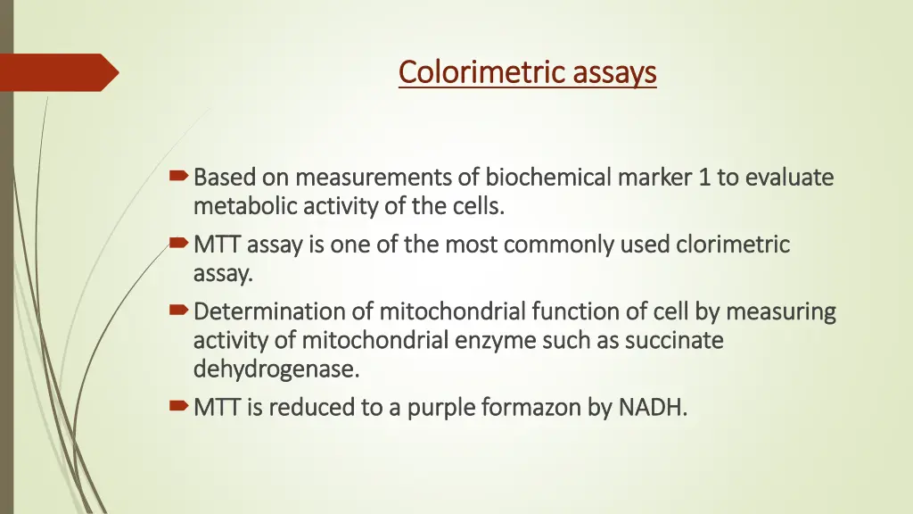 colorimetric assays colorimetric assays