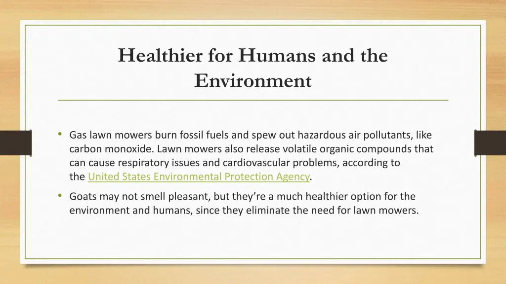 healthier for humans and the environment