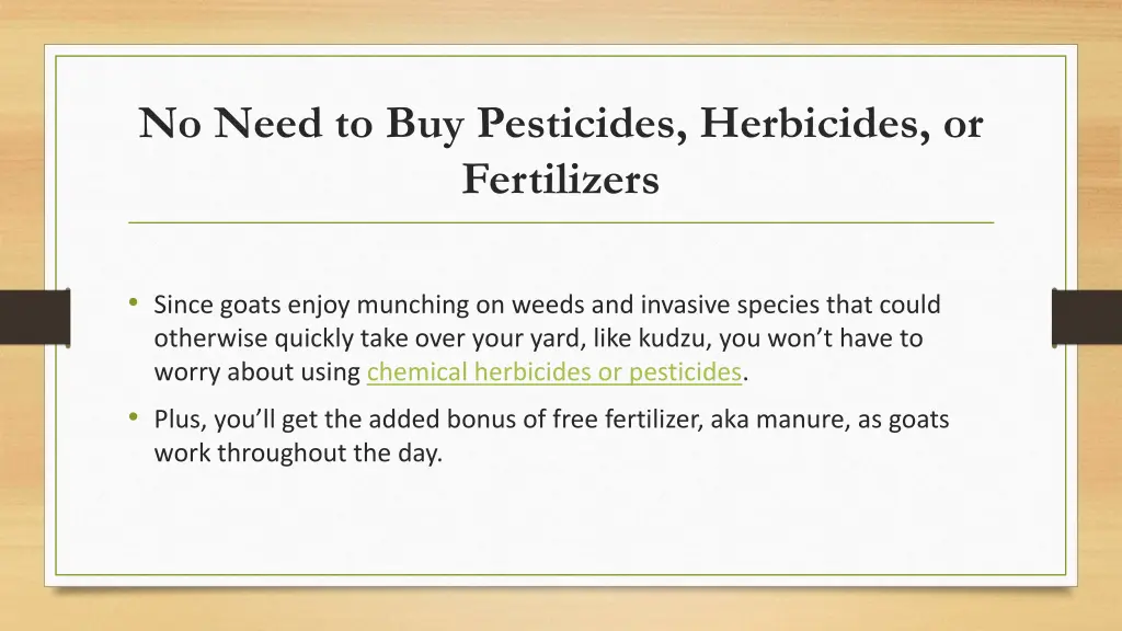 no need to buy pesticides herbicides