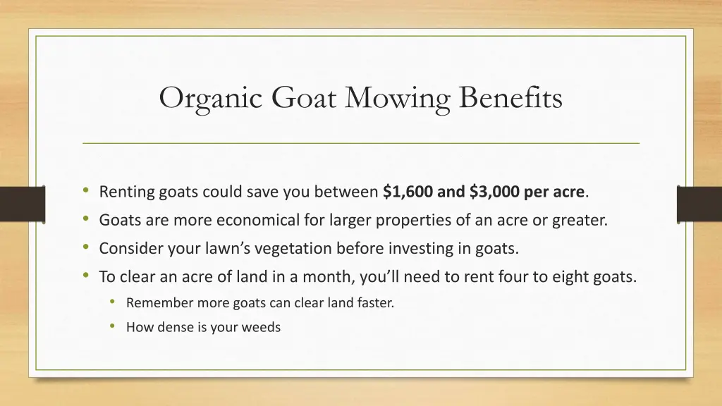 organic goat mowing benefits