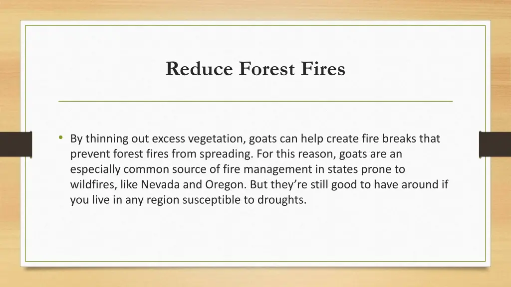 reduce forest fires