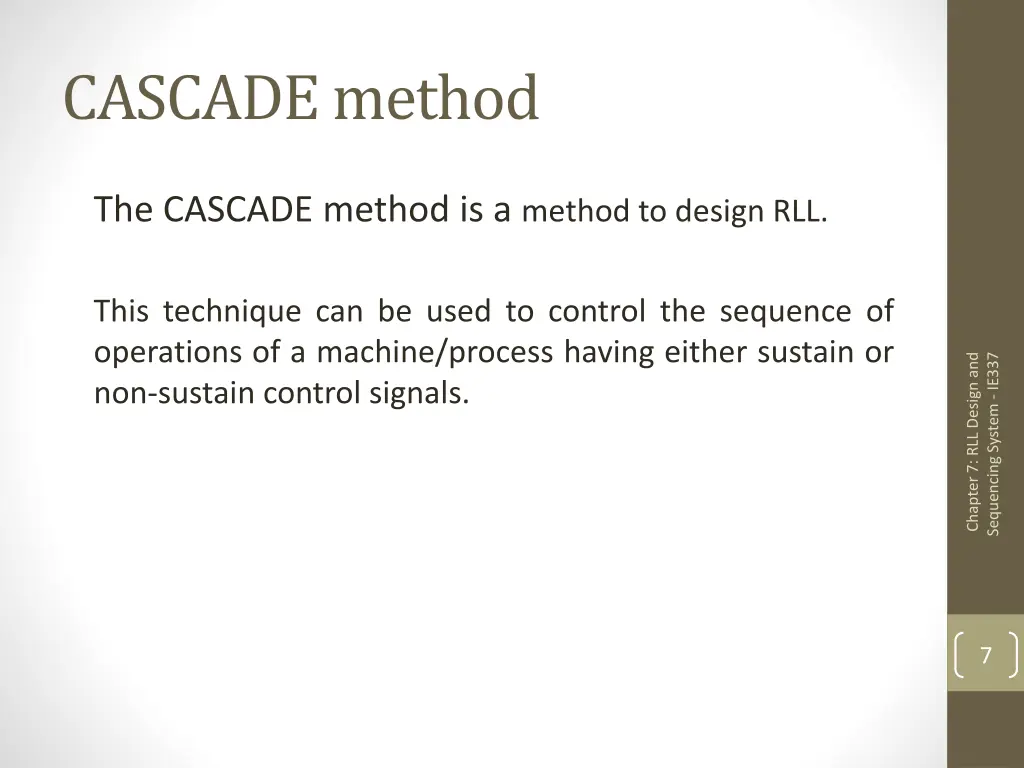 cascade method