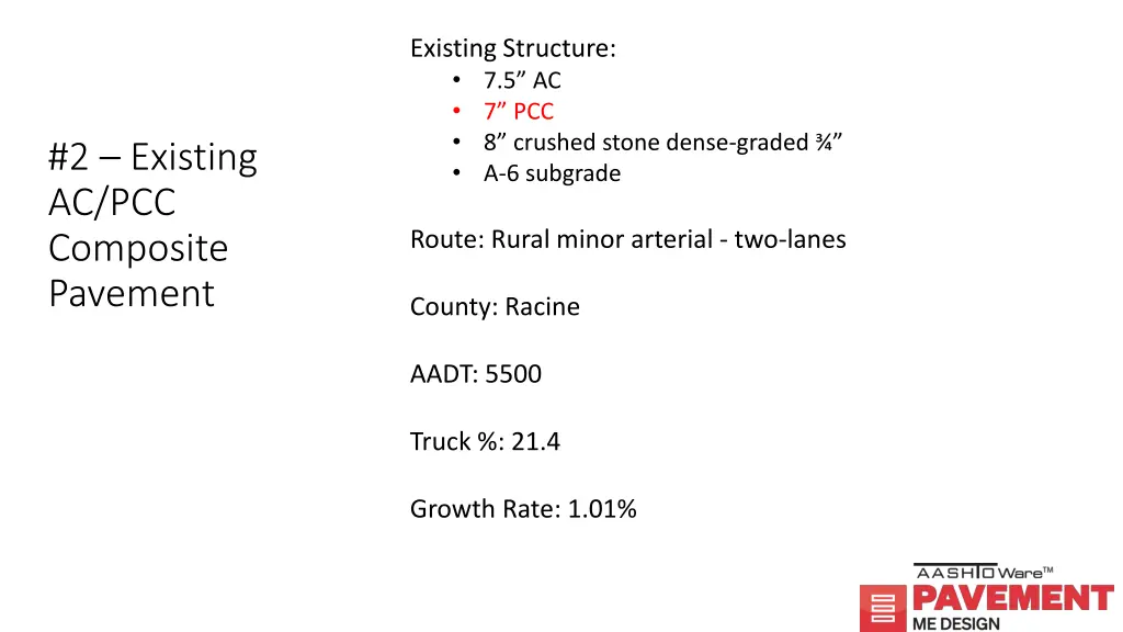 existing structure 7 5 ac 7 pcc 8 crushed stone