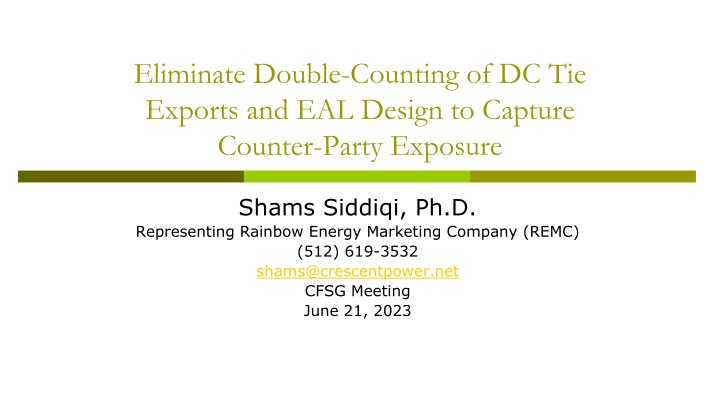 eliminate double counting of dc tie exports