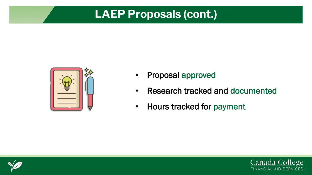 laep proposals cont 1