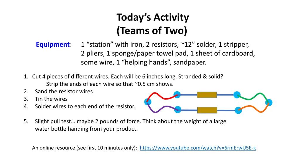 today s activity teams of two