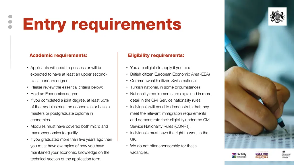 entry requirements