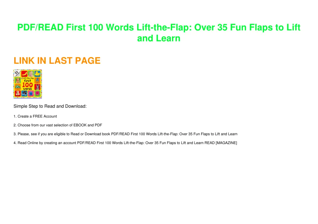 pdf read first 100 words lift the flap over 1
