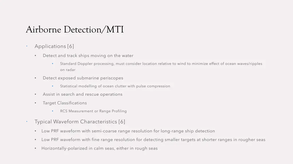 airborne detection mti