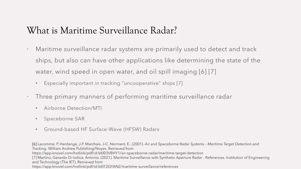 what is maritime surveillance radar