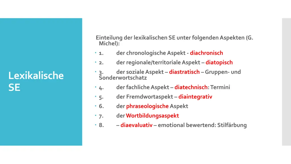 einteilungder lexikalischense unter